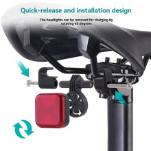 Feu Arrière de Vélo à Dégagement Rapide, Feu Arrière Rechargeable, Clignotant, Accessoires pour Éclairage Arrière de Vélo