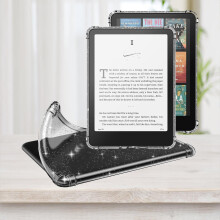 VOVIPO Clear Case Glitter for 7" Kindle Paperwhite/Paperwhite Signature Edition(12th Generation,2024), Ultra Soft Transparent TPU Skin Back Cover Rei