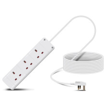 Eagle Three Gang Mains Power 13A Extension Socket to 13A UK Plug Lead Cable, British Standards BS1363 20m