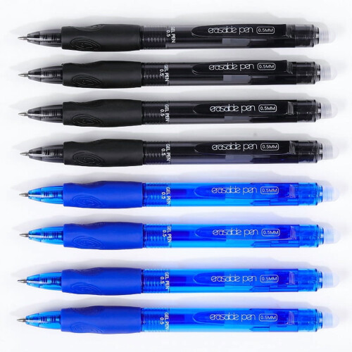 Penna gel cancellabile, nera e blu, punta fine, 8 pezzi 1