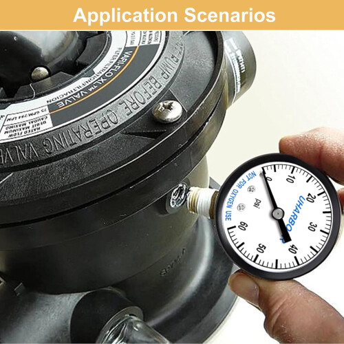 Μανόμετρο φίλτρου πισίνας 60PSI, 2" Dial, 1/4" NPT στο κάτω μέρος, Συμβατό με φίλτρα πισίνας 1