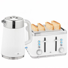 HOMCOM Electric Stainless Steel Kettle and Toaster Set, 3000W 1.7L UK