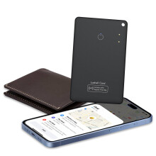 CASCHO [Apple MFi Certified] Air Tracker Tag Wallet Tracker Card, 1.6mm Rechargeable Smartcard Work with Apple Find My, Keys Finder and Item Locator