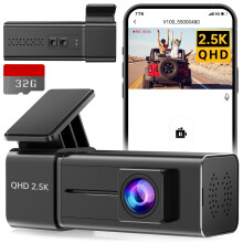 Dash Cam Front WiFi 2.5K 1440P Car Camera, Mini Dash Camera for Cars, Dashcams with App, Night Vision, 24H Parking Mode, G-Sensor, Loop Recording