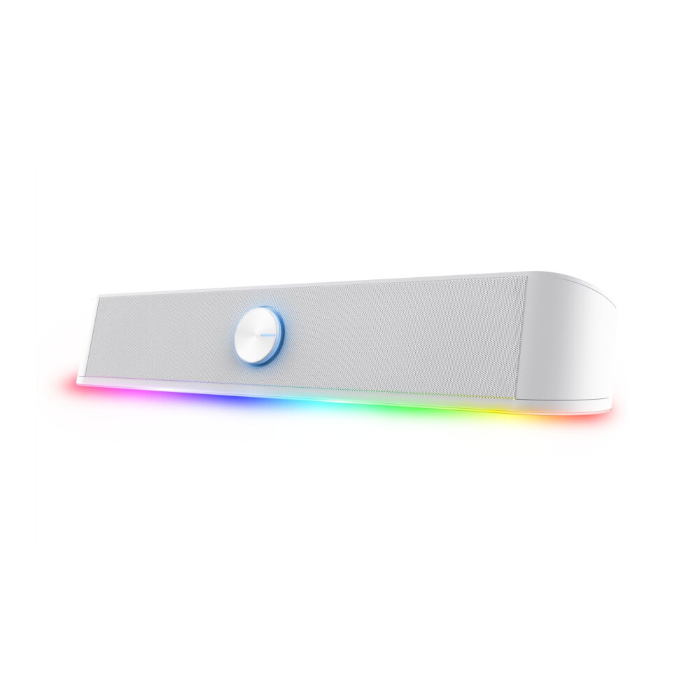 Trust Gaming Gxtrust 1619W Rhox Rgb Illuminated Soundbar, Pc Speakers 12W Peak Power, Usb Powered Sound Bar, 3.5Mm Jack Plug And Play, Stereo Pc Soun Light 10374498