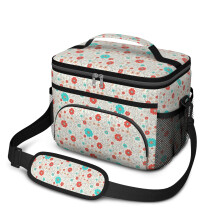 Isolierte Lunchtasche mit Blumenmuster für Damen und Herren – Auslaufsicher, verstellbarer Tragegurt, 25,4 x 17 x 20,3 cm, kompatibel mit