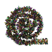 Mardi Gras glitterguirlande – metallisk twist-dekoration til indendørs/udendørs, karneval og fest, 2M, kompatibel med Mardi Gras-temaer