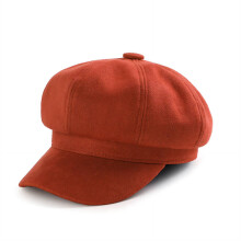 Damen-Baskenmütze, 54–57 cm, Wintermütze, winddicht, warm, modisch, lässige Beanie für Damen, weinrot