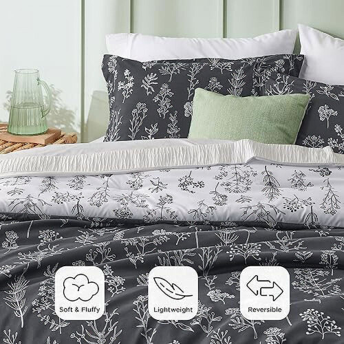 Wendebettwäsche-Set mit Blumenmuster, Queen-Size 2