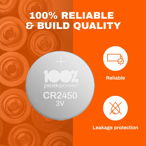 CR2450 Battery 3v lithium pack of 10 2