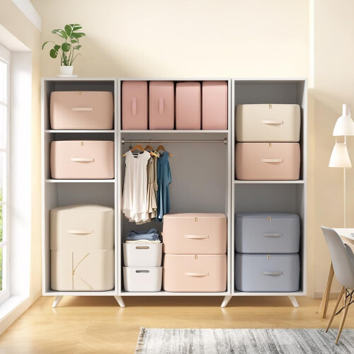 Opbergtas Beige Extra Groot 3-laags 2