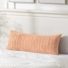 Povlak na bederní polštář Broskvový, 20x54", měkký manšestr, rustikální boho dekorace – kompatibilní se standardními bederními