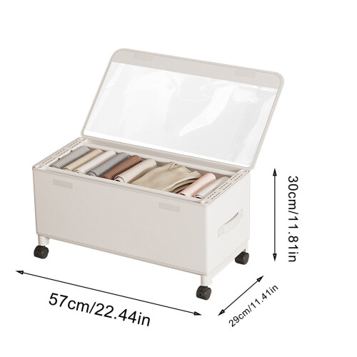 Japceit Rolling Under Bed Storage Bin with Clear Lid, Wheels & Easy Access – Compatible with Standard Beds 2