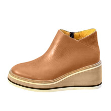 Dameslip-on High Top Wedge Sneakers med skjult hæl, platform, wedge-ankelstøvletter, brune