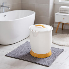 Seau chauffe-serviettes de salle de bain avec porte-parfum et fermeture automatique - Blanc, Chauffe-serviettes pour salle de bain