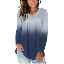 Blusa de mujer de manga larga y cuello redondo para invierno y verano.