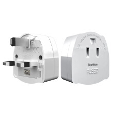 TechMax US to UK Plug Adapter Pack of 2 Type A and B to Type G Plug Adapter USA to UK Travel Adapter Accepts Canada, Mexico, China, Thailand, America