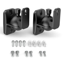 HomeMount Speaker Wall Mount Brackets for Surround Speakers, 1 Pack, Black