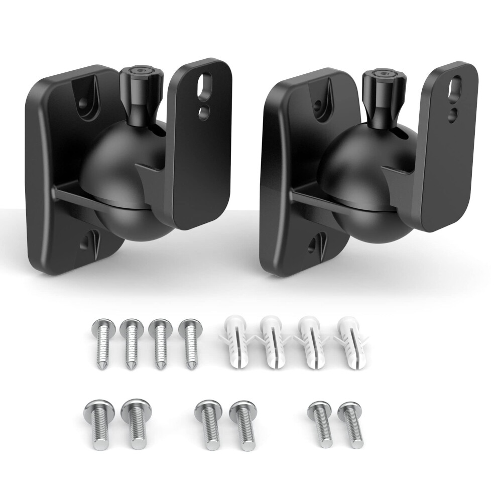 Homemount Wall Mount Brackets - Universal Speaker Mounts, Bookshelf Speaker Kit, Supports Up To 8 Lbs, 2 Pack, Black 12602919