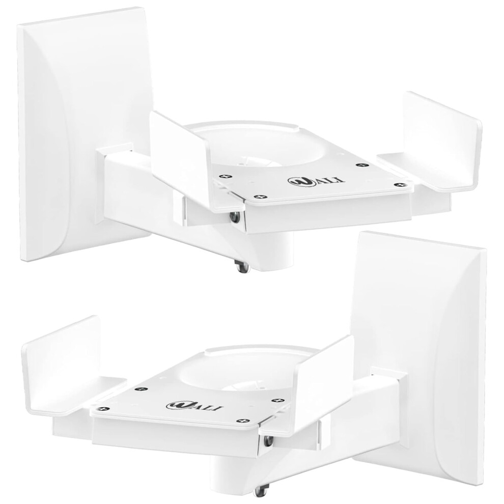 Wali Speaker Wall Mounts, Dual Side Clamping Bookshelf Mounting Bracket For Large Surrounding Sound Speakers, Hold Up To 25 Kg/55 Lbs. (Swm201-W), Wh Orange 85992955