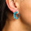 Teal Green - Vintage Glass - Loop - Earrings 1