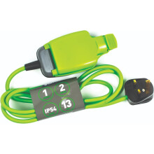 STATUS 1 Socket Extension Lead, 2m, Green, Outdoor Extension Cable, Waterproof, IP54 Rated, 13 Amp Plug, Heavy Duty Socket, Ideal for Garden Power To