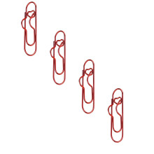 Clips metálicos con forma de corazón y función de portalápices.