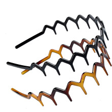 Zigzag haarband voor dames - ontwerp met getande kam, set van 2