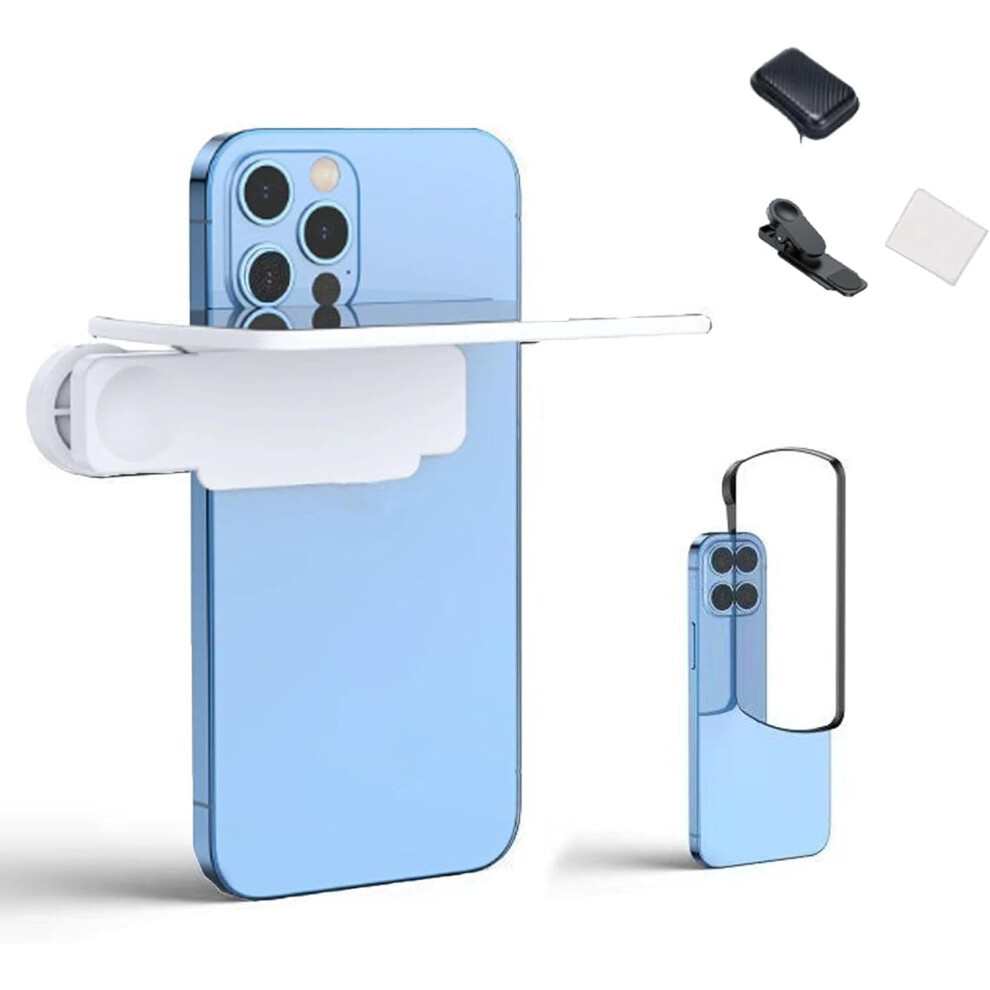 Weseecase Mirror Reflection Clip Â Adjustable Hd Glass Flip Mirror For Smartphone Photography, Compatible With All Phones (White) White 9558633779073