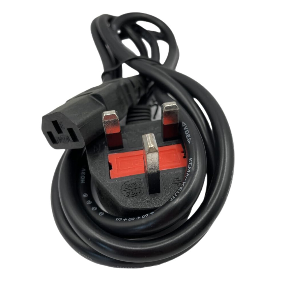 Multibao 1.5M/1.8M 3 Pin Uk Plug Kettle Lead 13A Power Cable To C13 Cable Cord For Tv, Pc, Monitor, Plug, Printers Power Cord (1.8M) 5002703734997