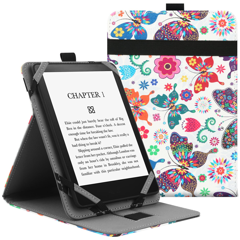 Vovipo Universal Protective Case For 6" 6.8" 7" Kindle Paperwhite Ereaders, Folio Stand Cover With Handstrap Compatible With Kindle Paperwhite/Kobo/T Gray 47900738
