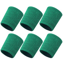 AUQ6Pcs Muñequeras de fuerte absorción de sudor Banda de sudor Transpirable Muñequeras Color Verde Hierba