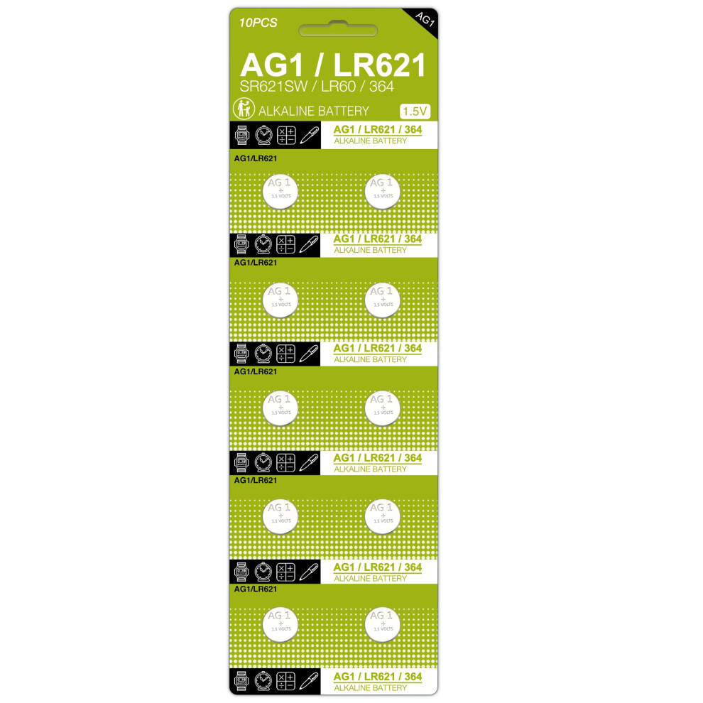 Aj Star 10 Pcs Sr621sw Ag1 364 363 Lr621 1.55V Button Cell Watch Batteries 5003430004209