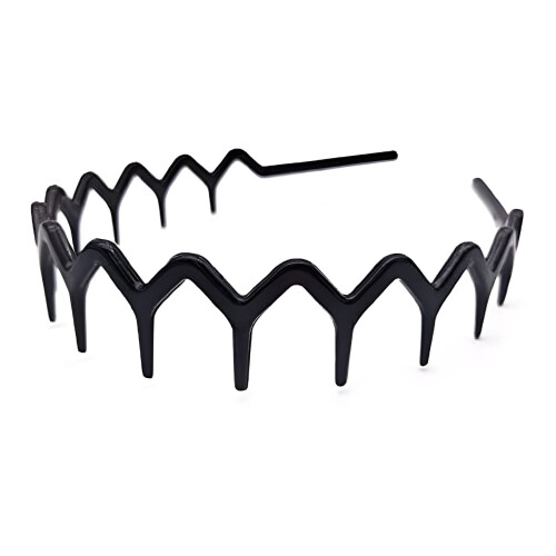 Zigzag haarband voor dames - ontwerp met getande kam, set van 2 2