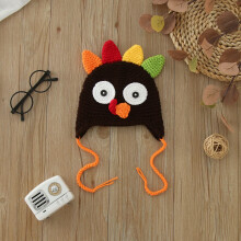 YOUSNH Boys Girls Baby Knitted Hat Thanksgiving Knitted Cartoon Turkey Wool Hat Warm Baby Hats Caps for Child Coffee