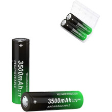 3.7 Volt Rechargeable Battery, 2 Pack 3500Mah Battery High Power Lasting Long for Headlamp, LED Flashlight, Solar Light, Electronic Devices etc