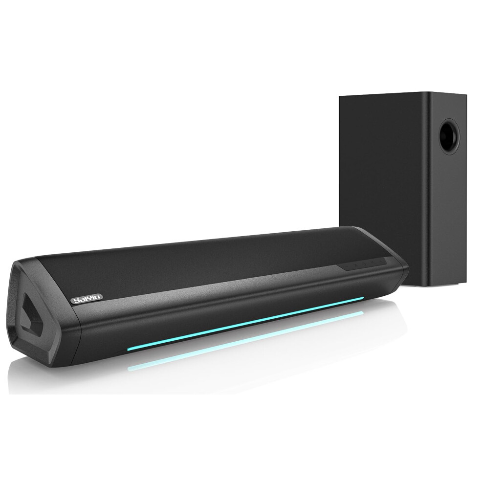 Saiyin Sound Bar With Subwoofer For Tv, 17-Inch Soundbar, 2.1Ch Surround Sound System With Adjustable Bass, Volume Indicator And Bluetooth/Optical/Au 5006341460607