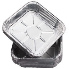 BAKERDEPOT 8x8 Aluminum Foil Pans, Disposable Tin Foil Pans for Baking and Catering, Pack of 20