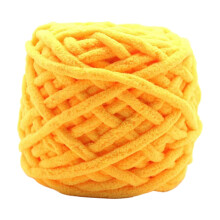 Chunky Wool Yarn Jumbo Tubular Yarn Giant Wool Yarn DIY Crocheting Bulky Yarn Weight Yarn for Throw Pillow Shoes Weaving Hats Golden