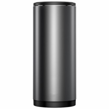Homoyoyo Dark Grey Metal Auto Trash Can with Leak Proof Lid, Car Dustbin for Vehicle Use, Compact and