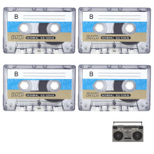 4 Pack Cassette Tapes, Audio Cassettes 90 min Time Blank Cassette Tapes, Great for Everyday Recording, 90 Min Cassette Tapes Albums Tapes Blank for C