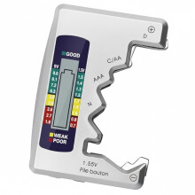 Battery Tester for All Batteries UK - Digital Battery Checker - LCD Display Capacity Level Tester - Compatible with AA AAA C D N 9V 1.5V Button Cell
