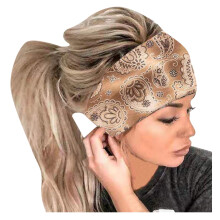 MITCOWBOY fejpántok nőknek, nyomtatott fejpánt, női hajpánt, rugalmas fejpánt, bandana fejpánt, hajsál nőknek, barna, egy méret