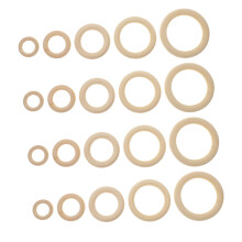 60pcs Wooden Curtain Rings Natural Rustic Smooth Finish for Handbags Crafts and DIY Projects