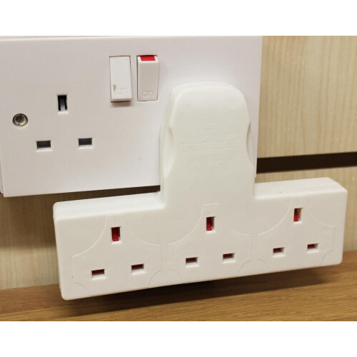 Plug Extension Socket 3 Way Multi Plug Adapter Uk Surge Protector Triple Gang Plug Extender 3 Outlet Multiplug Socket Adapter For Home Kitchen & Offi 2