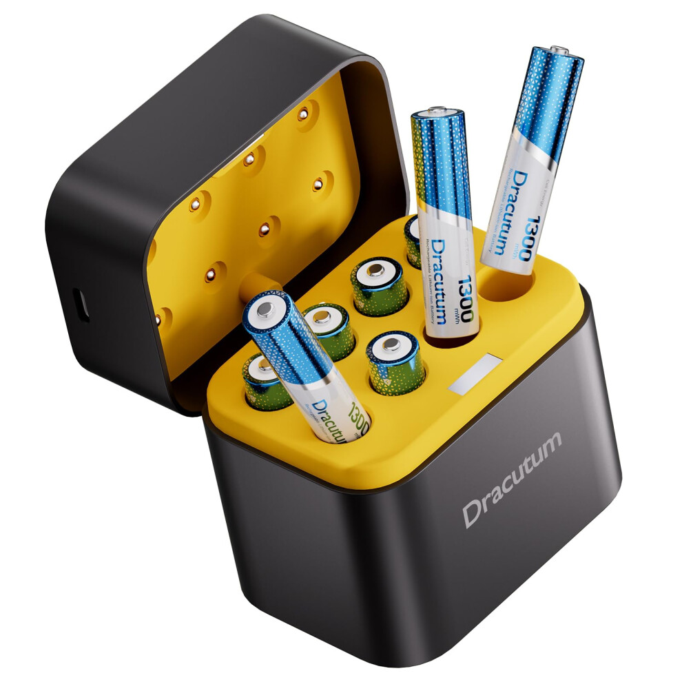 Aaa Rechargeable Batteries Lithium 8 Pack With Fast Charger - 1300Mwh High Capacity 1.5V Constant Output Rechargeable Aaa Batteries, 2000 Cycles Long 5003317013676