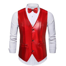 Men's Suit Vest Blouse Business Formal Dress Waistcoat Vest with 2 Pockets Single Breasted Printed Slim for Suit or Tuxedo