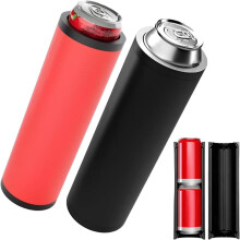 Porte-canettes double tactique – Système Ultra Chill, compatible avec deux canettes de 355 ml, glacière isotherme fine pour bière/soda (noir +