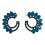 Teal Green - Vintage Glass - Loop - Earrings 3