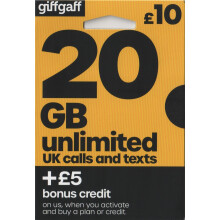 giffgaff O2 4G Multi Sim Card For PAYG - UNLIMITED CALLS, TEXTS & DATA - get 5 BONUS CALL CREDIT with your first Top up! Fits ALL devices eg. iPhone